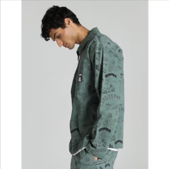 PUMA X RIPNDIP AOP Twill Jacket (Eucalyptus) - Men's size LARGE - Picture 2 of 12
